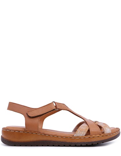 Коричневые кожаные сандалии