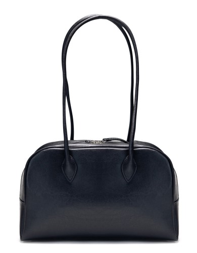 Черная кожаная средняя женская сумка