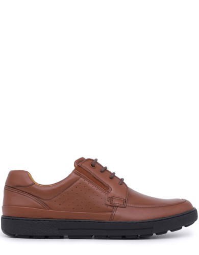 Коричневые кожаные демисезонные туфли