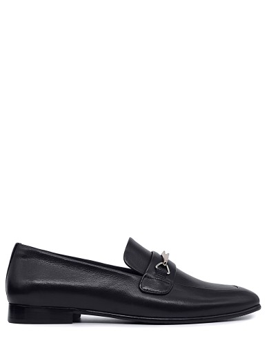 Чорні  шкіряні демісезонні лофери