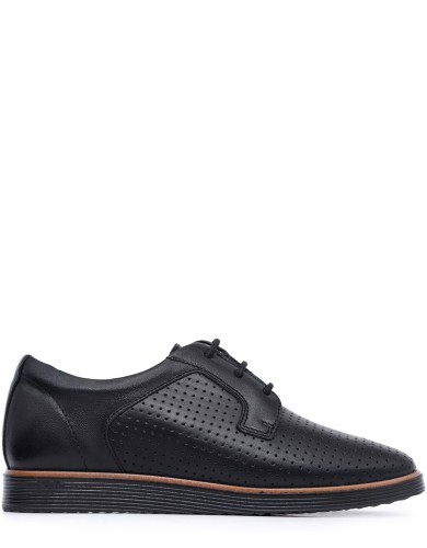 Черные кожаные демисезонные туфли