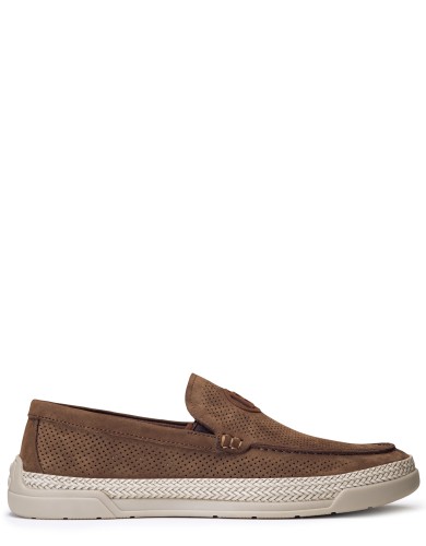 Коричневі  літні мокасини