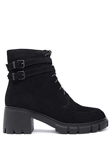 Чорні  замшеві  зимові черевики 