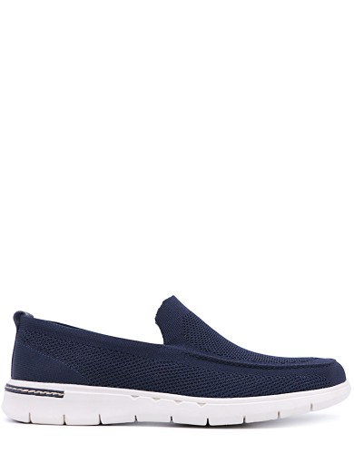 Синие текстильные летние лоферы