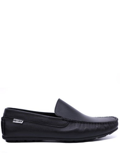 Черные кожаные демисезонные мокасины