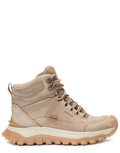 Бежевые текстильные демисезонные ботинки 