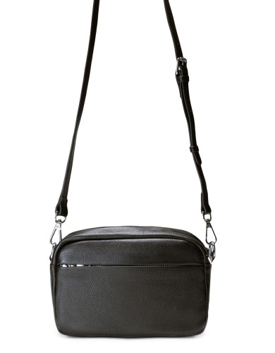 Черная кожаная маленькая женская сумка