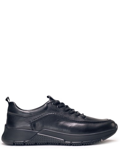 Чорні шкіряні демісезонні кросівки