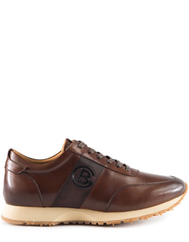 Коричневі шкіряні демісезонні кросівки