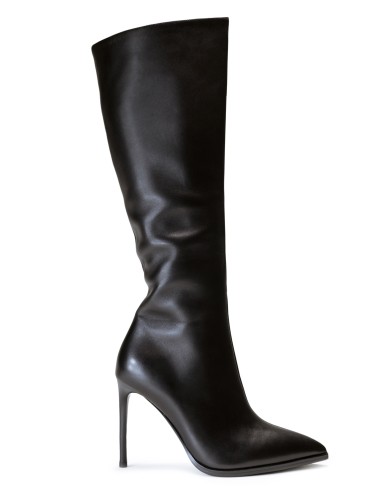 Чорні шкіряні демісезонні чоботи