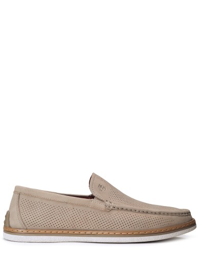 Бежеві  літні мокасини