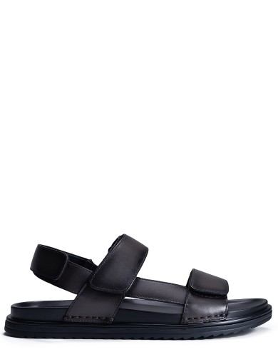 Коричневі  шкіряні літні  сандалі