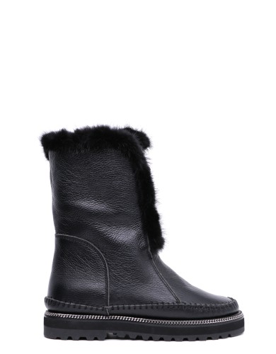 Черные кожаные угги