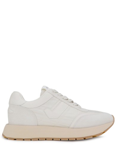 Бежевi шкіряні  демісезонні кросівки 