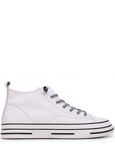 Білі шкіряні демісезонні кеди