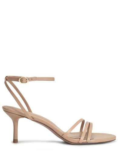 Бежевые кожаные летние босоножки