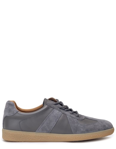 Сірі шкіряні демісезонні кеди