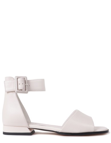 Белые кожаные летние босоножки