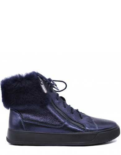 Сині  шкіряні зимові кеди