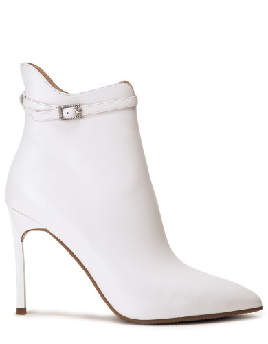 Белые кожаные демисезонные ботинки 