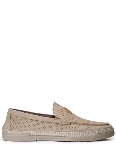 Бежеві  літні мокасини