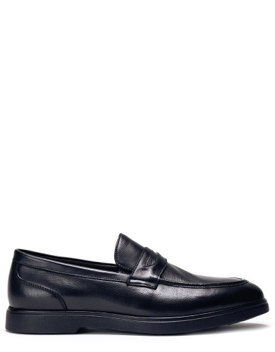 Чорні шкіряні  лофери демісезонні