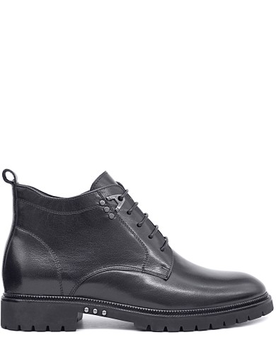 Черные кожаные демисезонные ботинки 