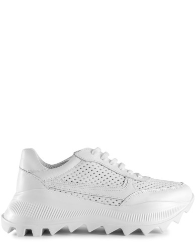 Білі шкіряні літні  кросівки 