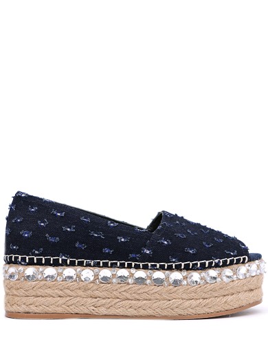 Сині  текстильні  літні  туфлі