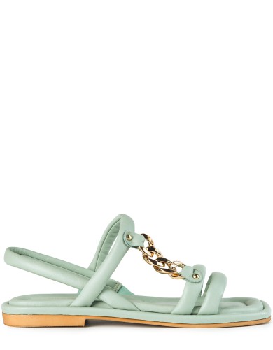 Зеленые кожаные сандалии