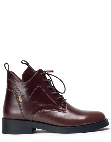 Коричневые кожаные демисезонные ботинки 