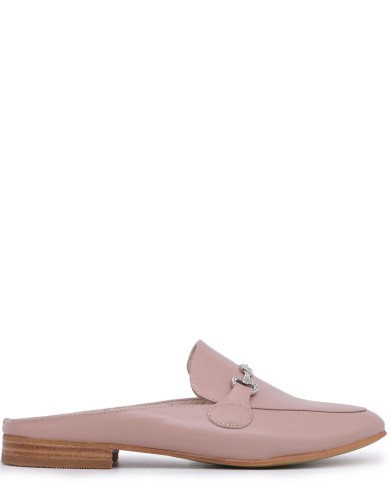 Розовые кожаные мюли