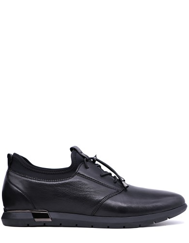 Черные кожаные демисезонные кеды