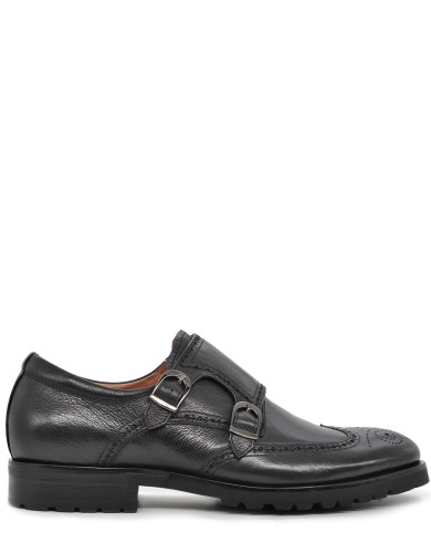 Черные кожаные демисезонные туфли