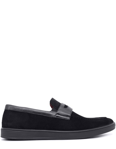 Чорні шкіряні  лофери демісезонні