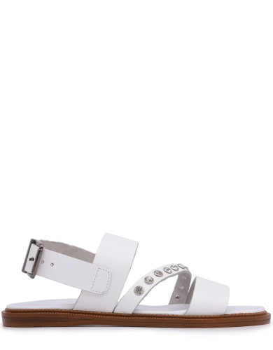 Белые кожаные летние сандалии