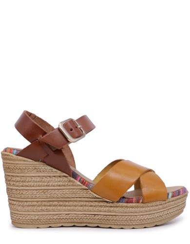 Коричневые кожаные босоножки