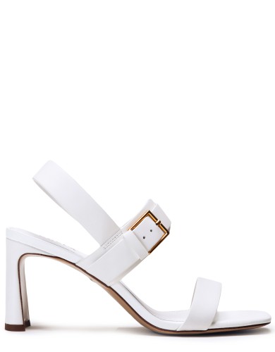 Белые кожаные летние босоножки