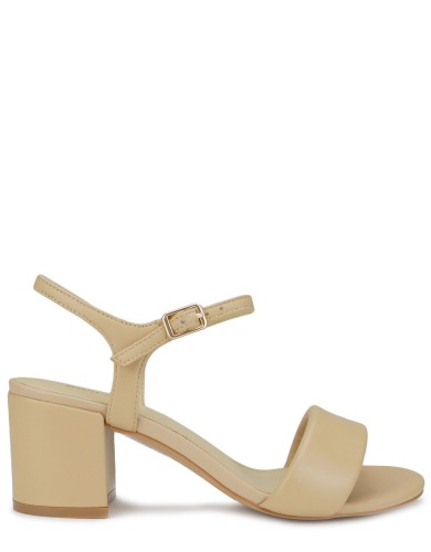 Бежевые кожаные летние босоножки