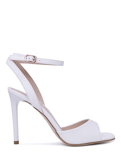 Белые кожаные летние босоножки