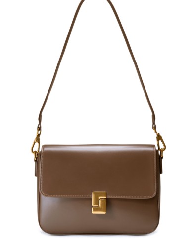 Коричневая кожаная маленькая женская сумка