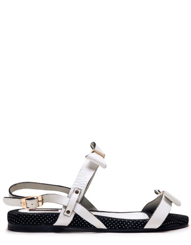 Белые кожаные летние босоножки 