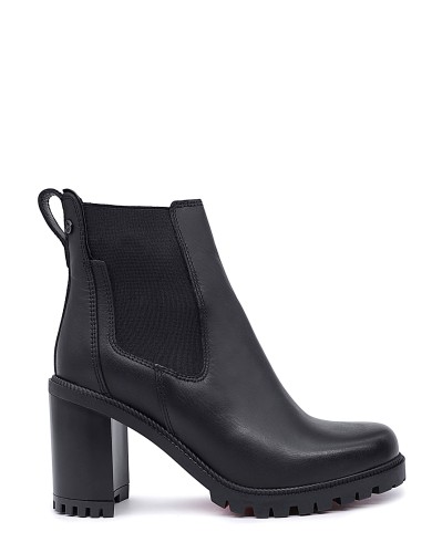 Черные кожаные демисезонные ботинки 