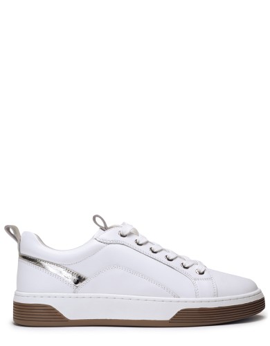 Белые кожаные демисезонные  кеды