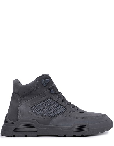 Серые нубуковые демисезонные ботинки