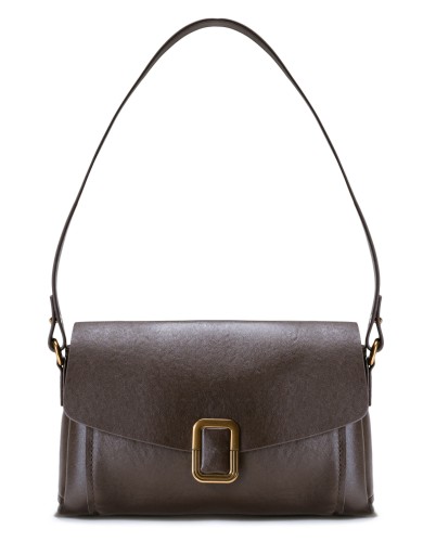 Коричневая кожаная средняя женская сумка