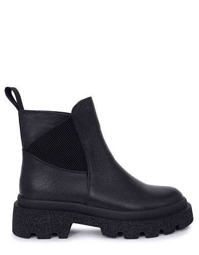 Черные кожаные демисезонные ботинки 