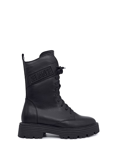 Черные кожаные демисезонные ботинки 