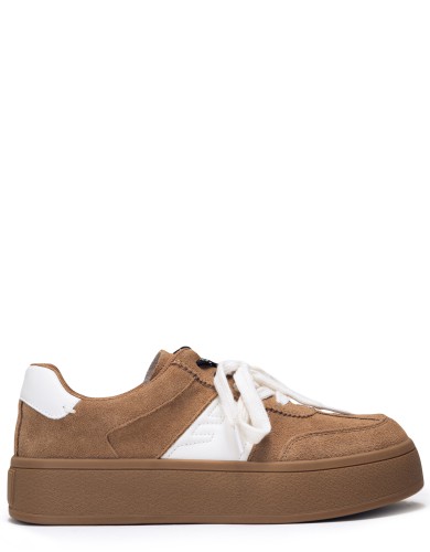 Бежевые кожаные демисезонные  кеды