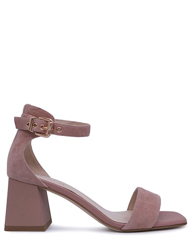 Пудрові  замшеві  літні  босоніжки